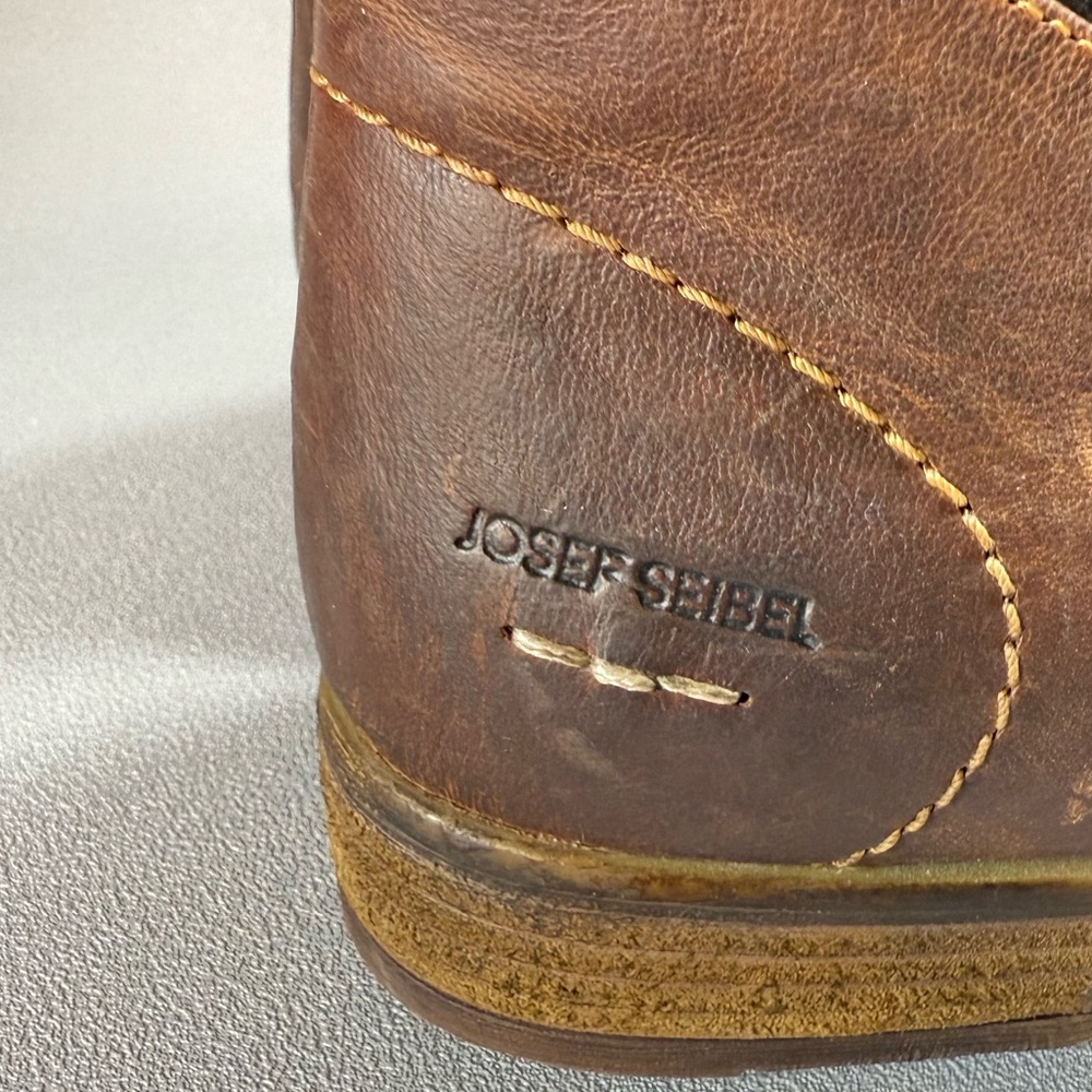 Josef Seibel Sienna 81 Distressed Brown Leather Zip Up Ankle Boots EU39 - Picture 10 of 15